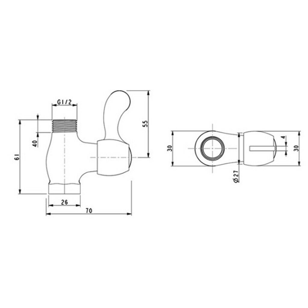 Faucet Water Tap Shut Off Angle Valve 1/2" 0.6(MPa) Water Pressure Control