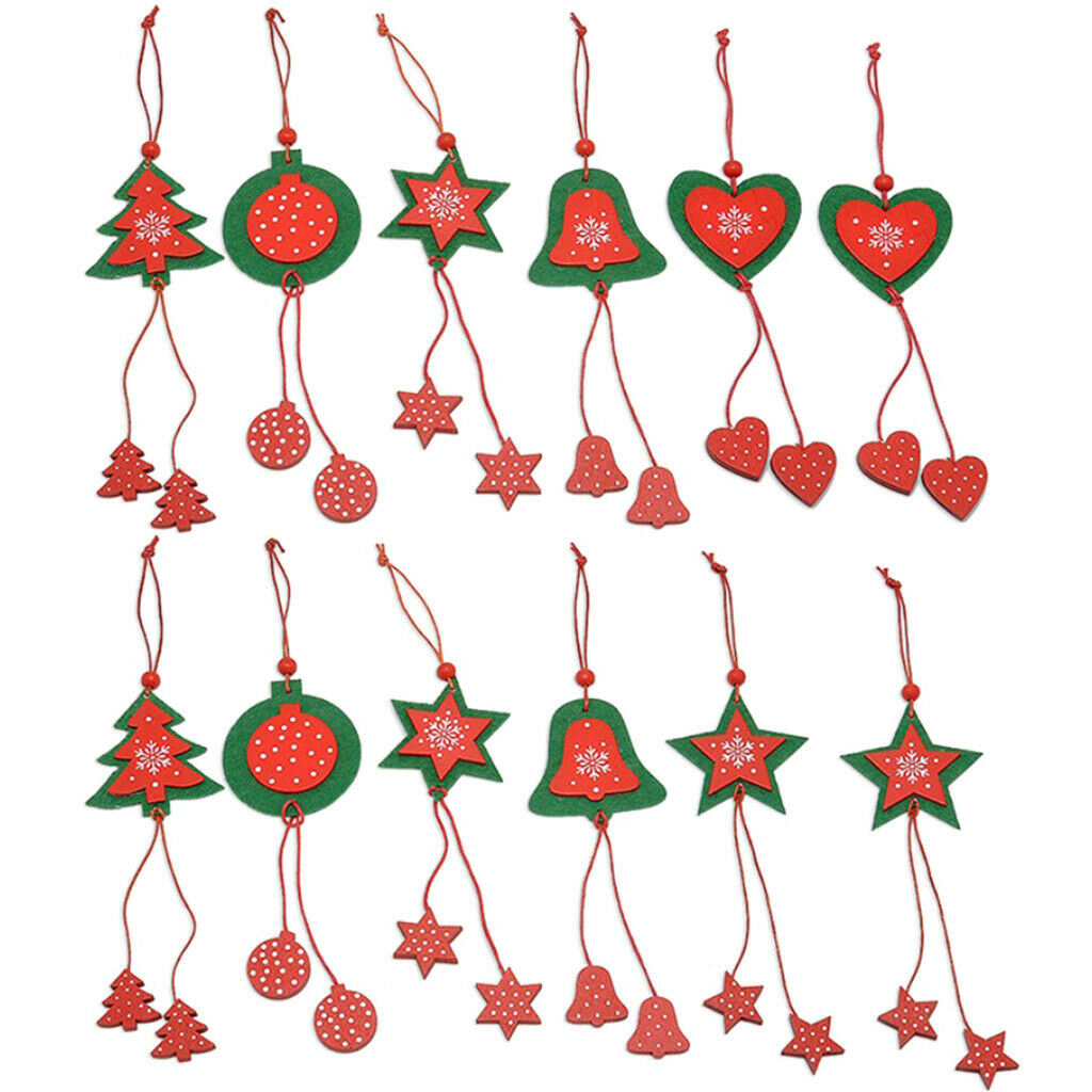 12x Non-Woven Christmas Tree Ornament Star Heart Charming Style Captivating DIY
