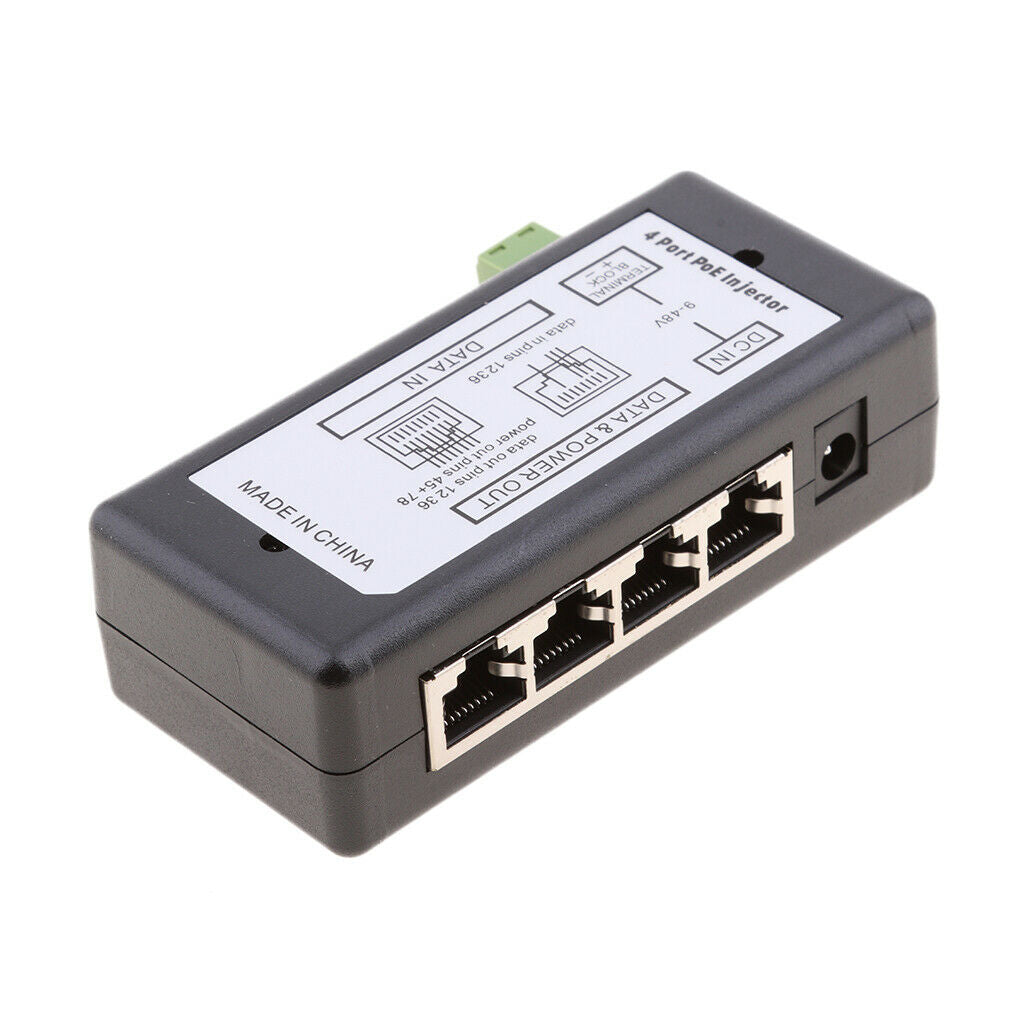 2x Premium 12-48V 4POE Ports Injector Switch Passive Power Chargers & Adapters