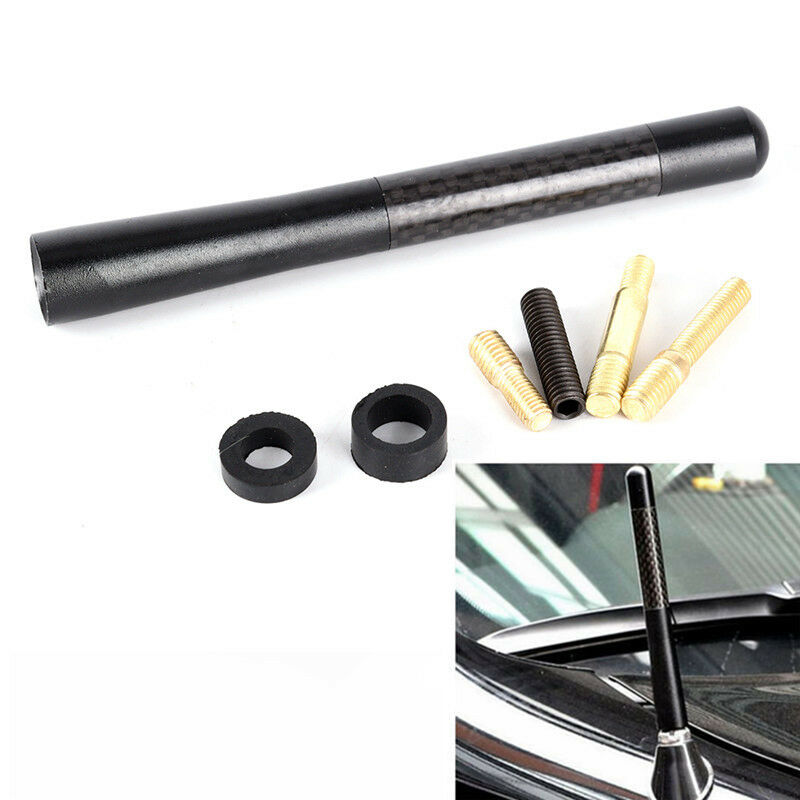 Universal Car Auto Short Stubby Antenna Aerial AM/FM Radio Mast Screw Type/Bl Kt