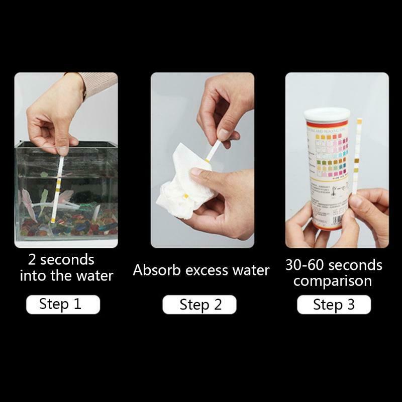 Aquarium Test Strips for Fish Tank 7 in 1 50 Strip Pack Water Testing Tool