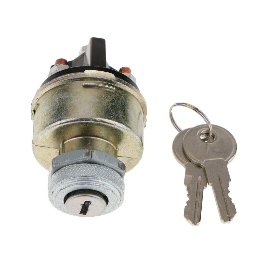 Universal Car Ignition Key Starter Switch Lock Cylinder 2 Position W/ 2 Key