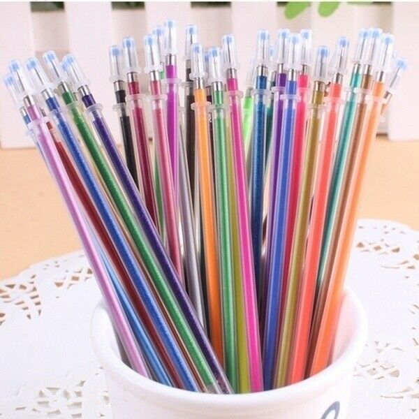 96pcs Lots Glitter Gel Pen Refills Artist Coloring Markers School Supply