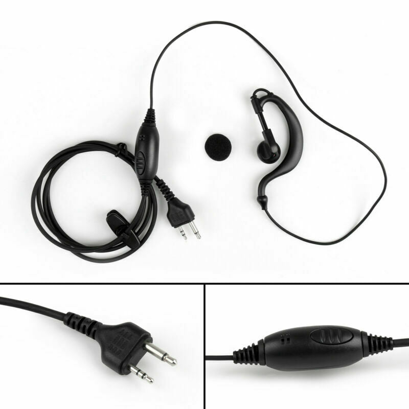 1x 2 Pin G-Shape Earpiece Headset Mic For Midland LXT535 LXT600 GXT300 Radio  B5
