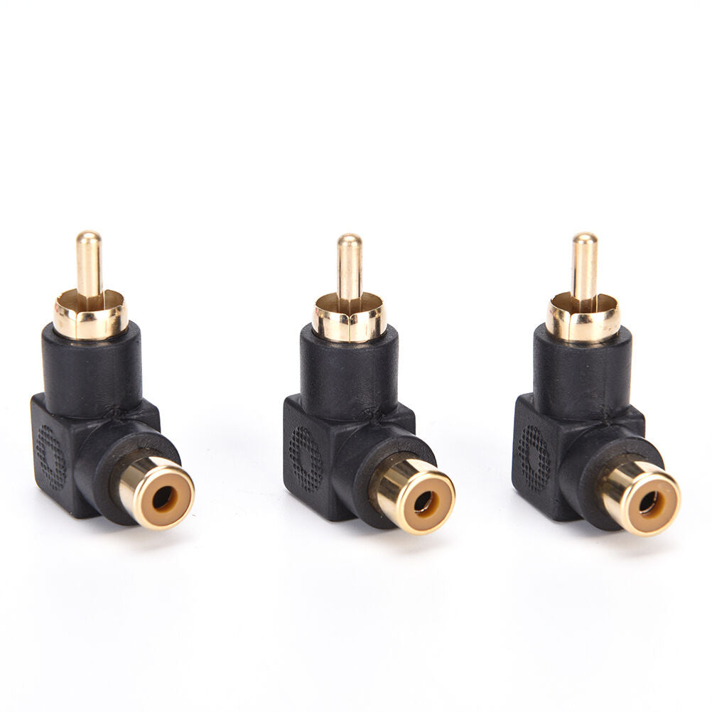 10x RCA right angle connector plug adapters M/F male to female 90degree e.l8