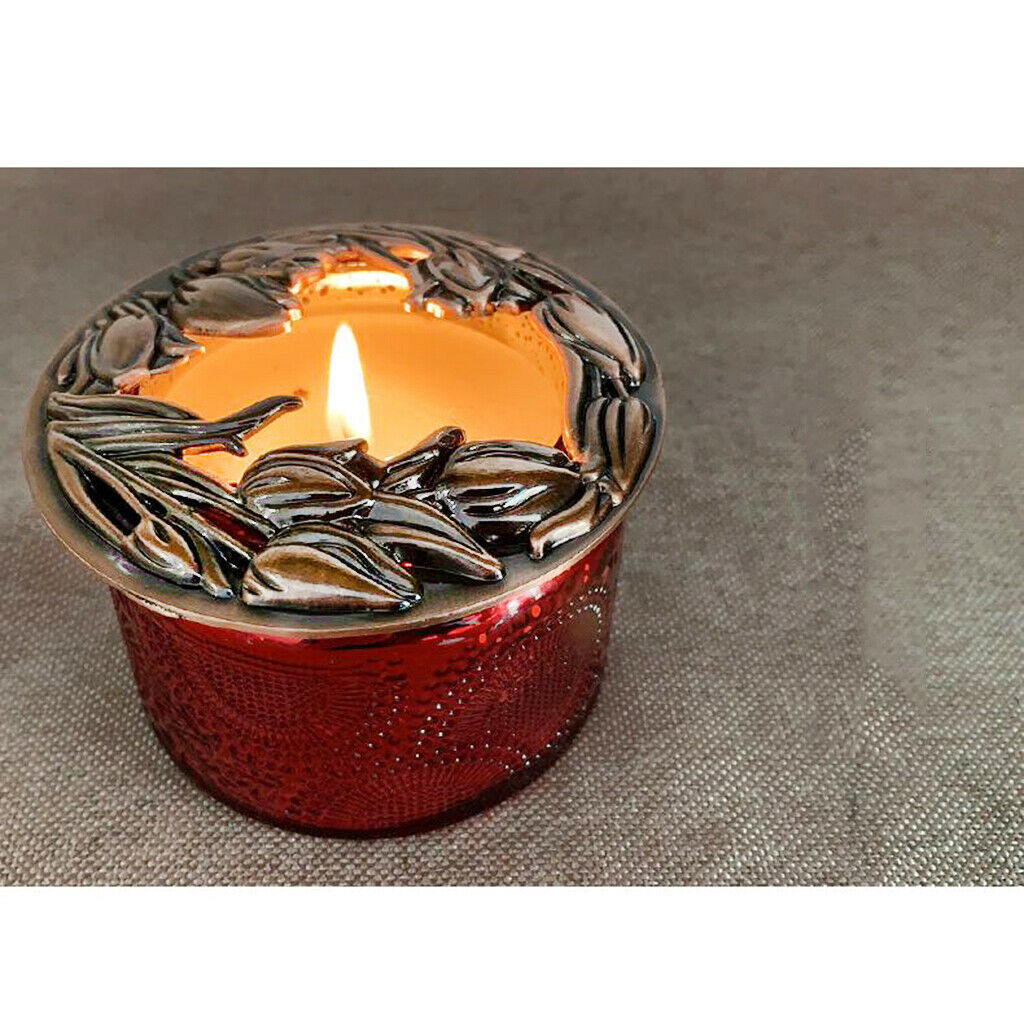 Jar Candle Toppers Accessories Sleeves Lid Flower Style rose golden