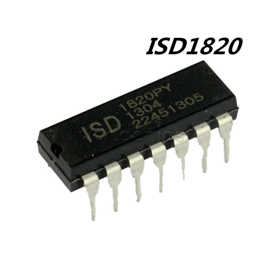 10x ISD1820 ISD1820P ISD1820PY Chip 8-20s IC DIP-14 DIP14 Black