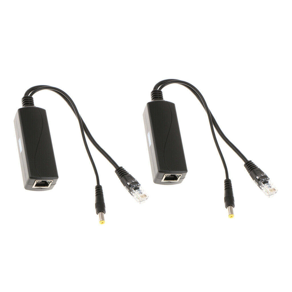 2pcs IEEE 802.3af Micro USB Active PoE Splitter Power Over Ethernet 48V 12V