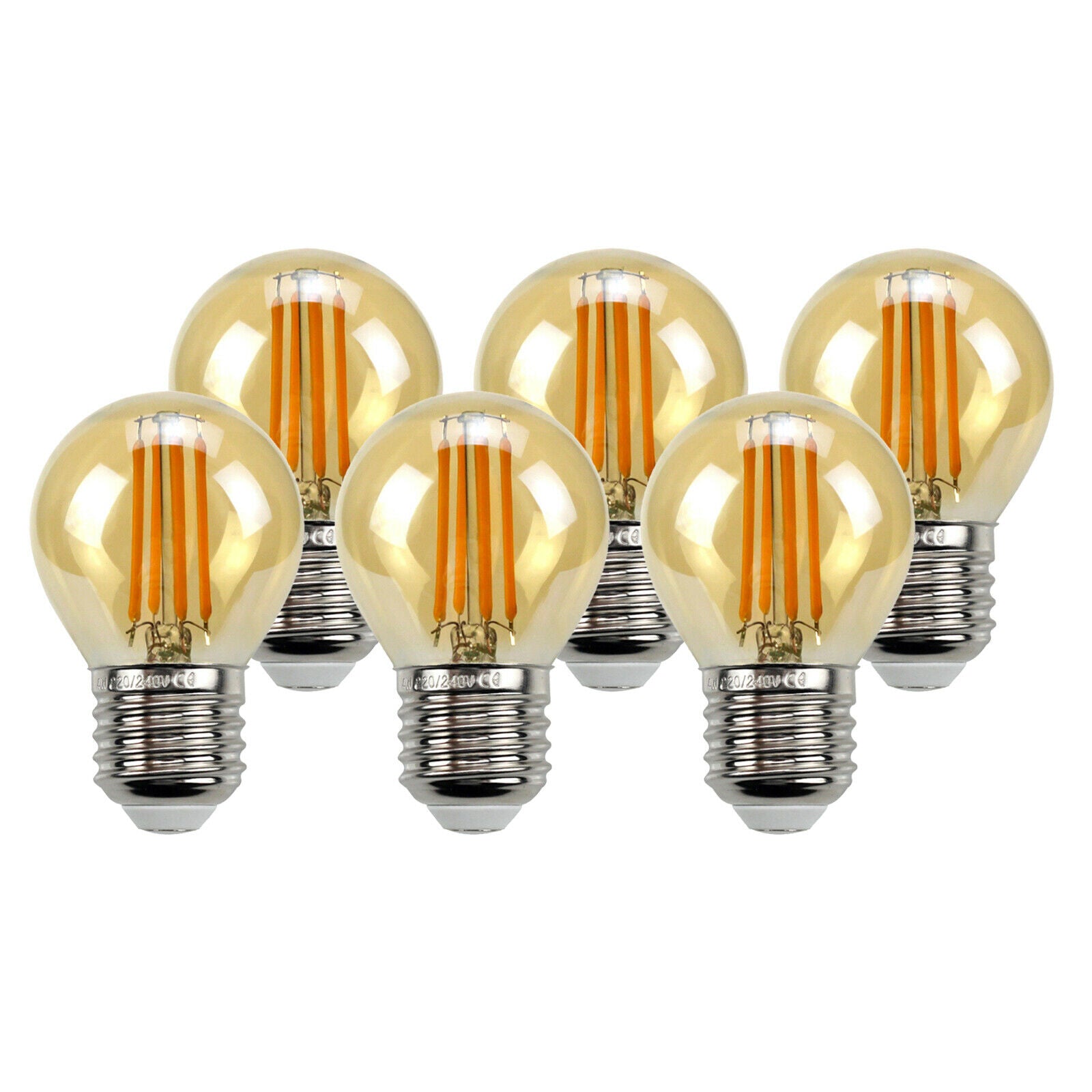 Set of 6 LED Filament Bulb Edison Bulbs 4W for Home Bedroom Room Office Cafe