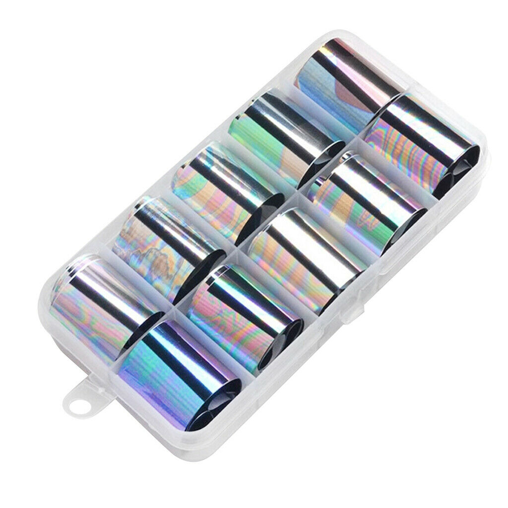 10 Designs/box Nail Art Decoration Iridescent Star Stickers Mixed Style 11