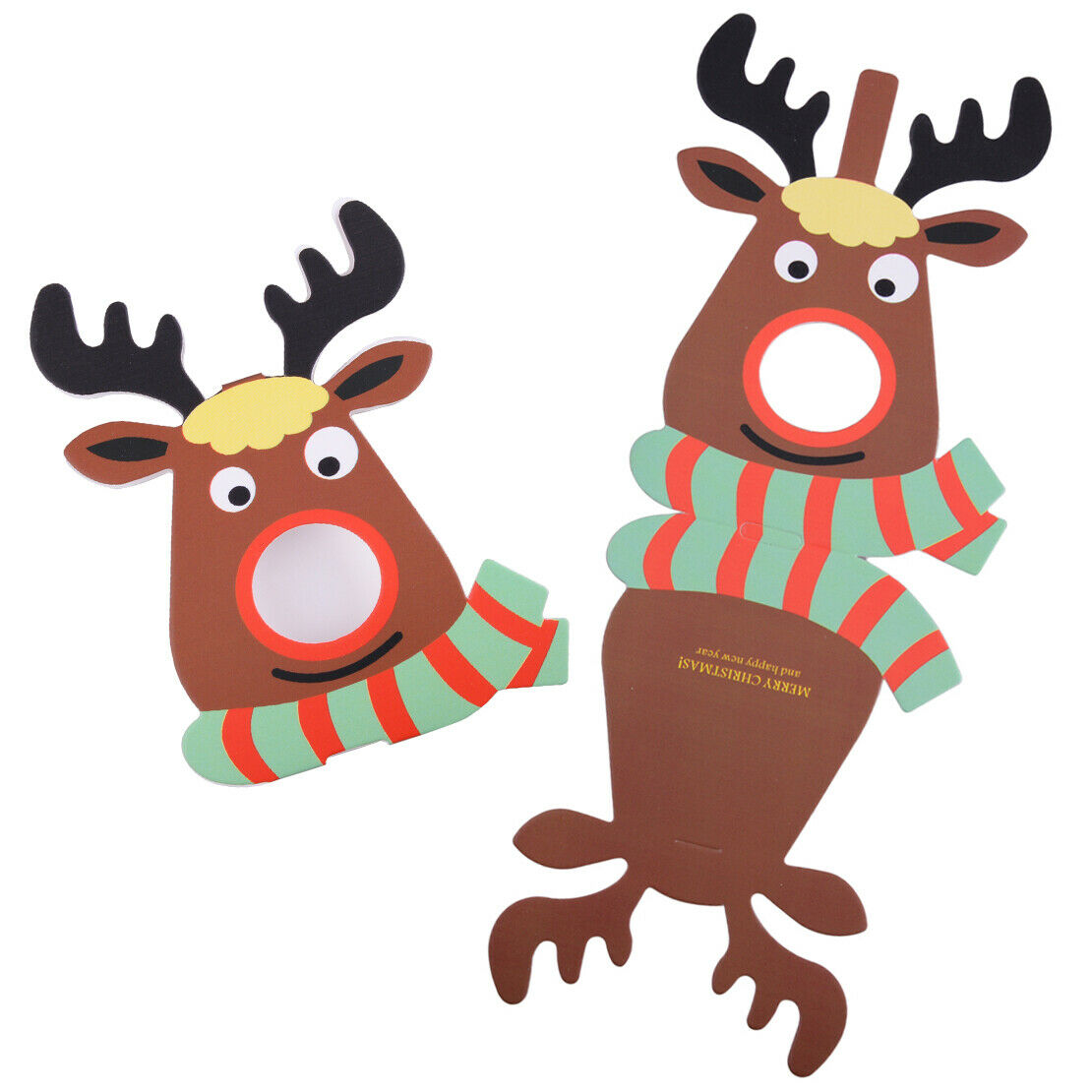50x Christmas Elk Deer Lollipop Sticks Paper Candy Cards Party Creative Decor An