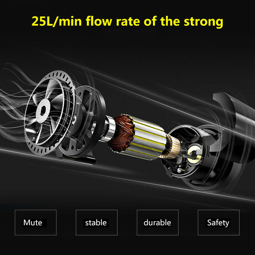 Tire Inflator DC 12 Volt Car Portable Air Compressor Pump 100 PSI Pressure Gauge