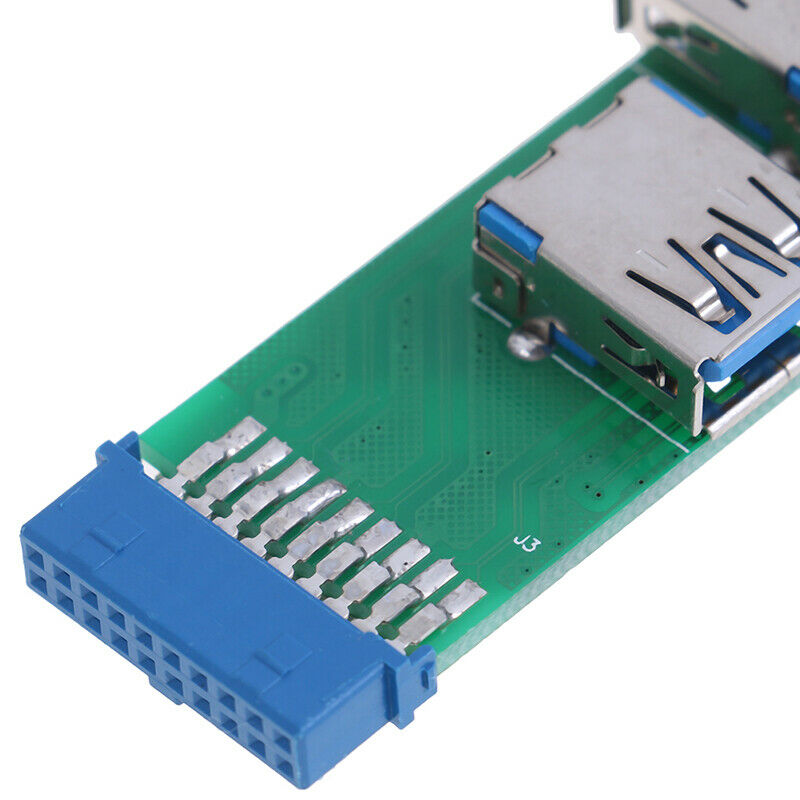 1Pc Internal Mainboard 2 Ports USB 3.0 Female to 20 Pin Female Header Adap Jc Lt