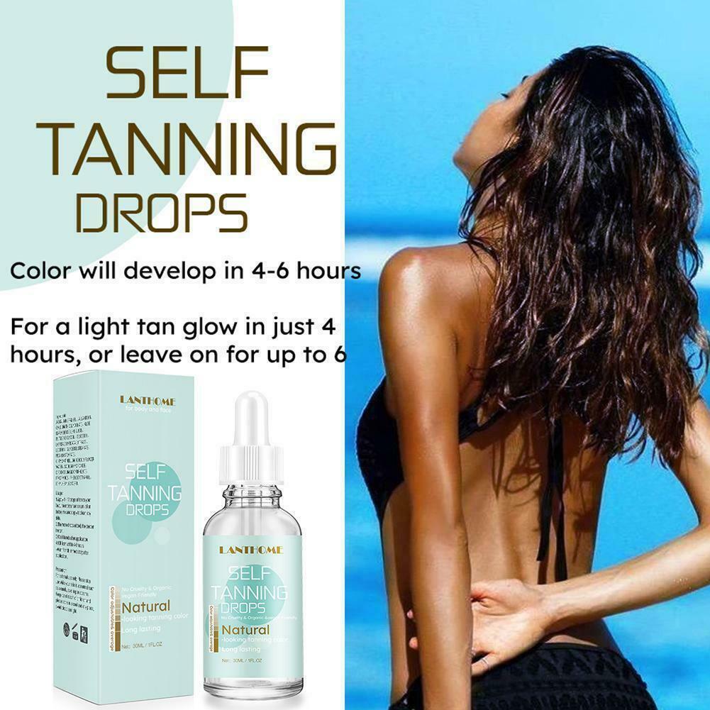 30ml Self Tanning Drops Body Face Tan Oil Natural Looking Color Men Woman