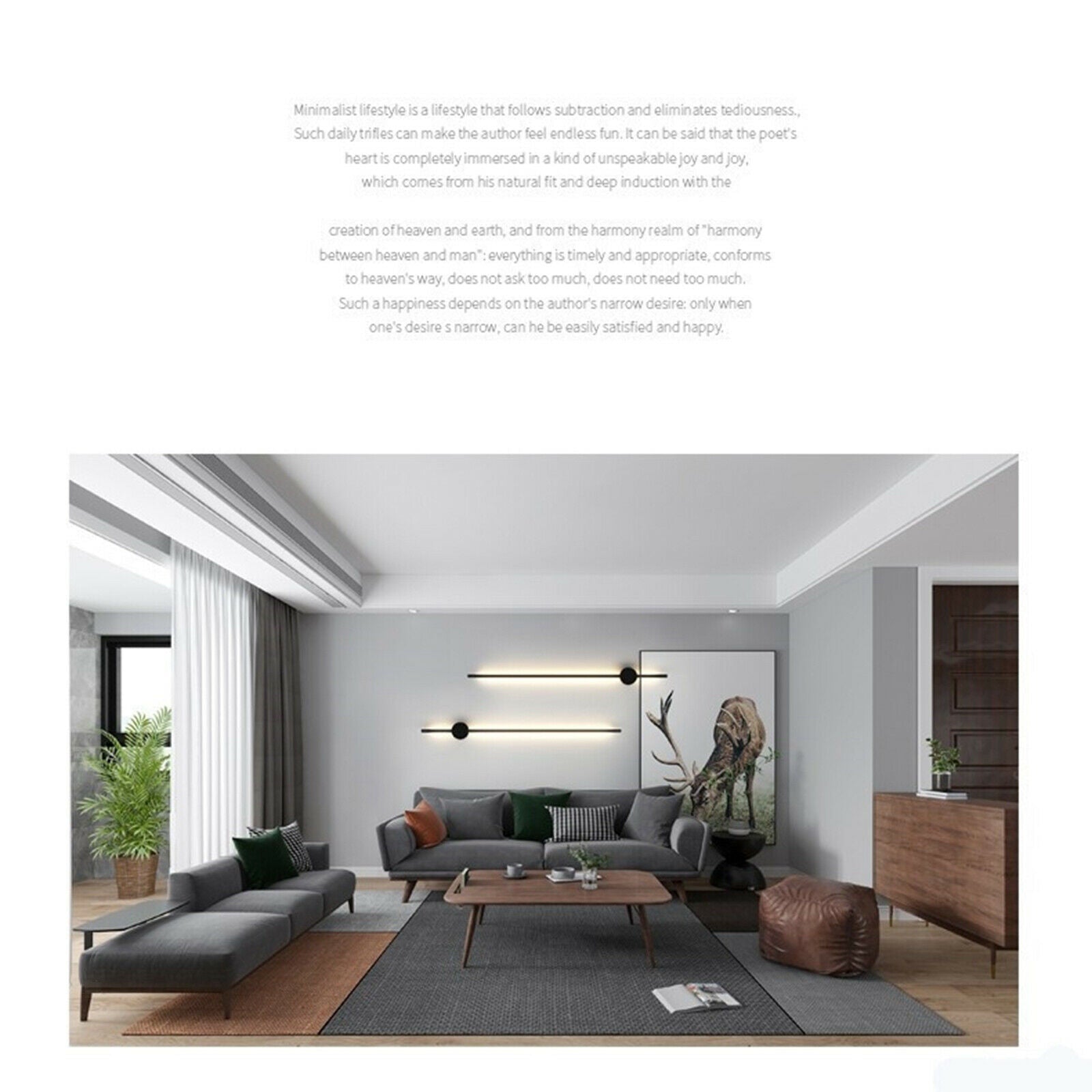 Wall Mounted Light Atmosphere Lamp Office Bedroom Bar Decor 60cm Warm Light