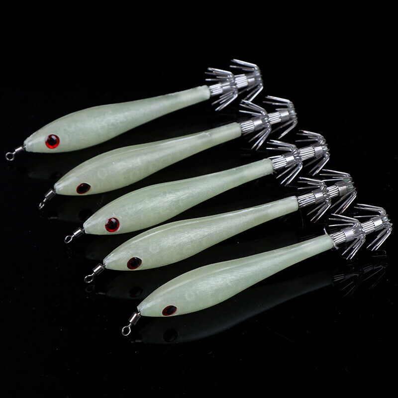 5PCs luminous shrimp fishing lures squid baits  night lures fishing tackl.l8