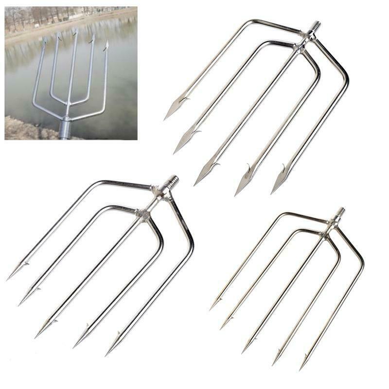 Stainless Steel Prong Harpoon Fish Fork Fishing Ice Breaker AccessoryTackleTool