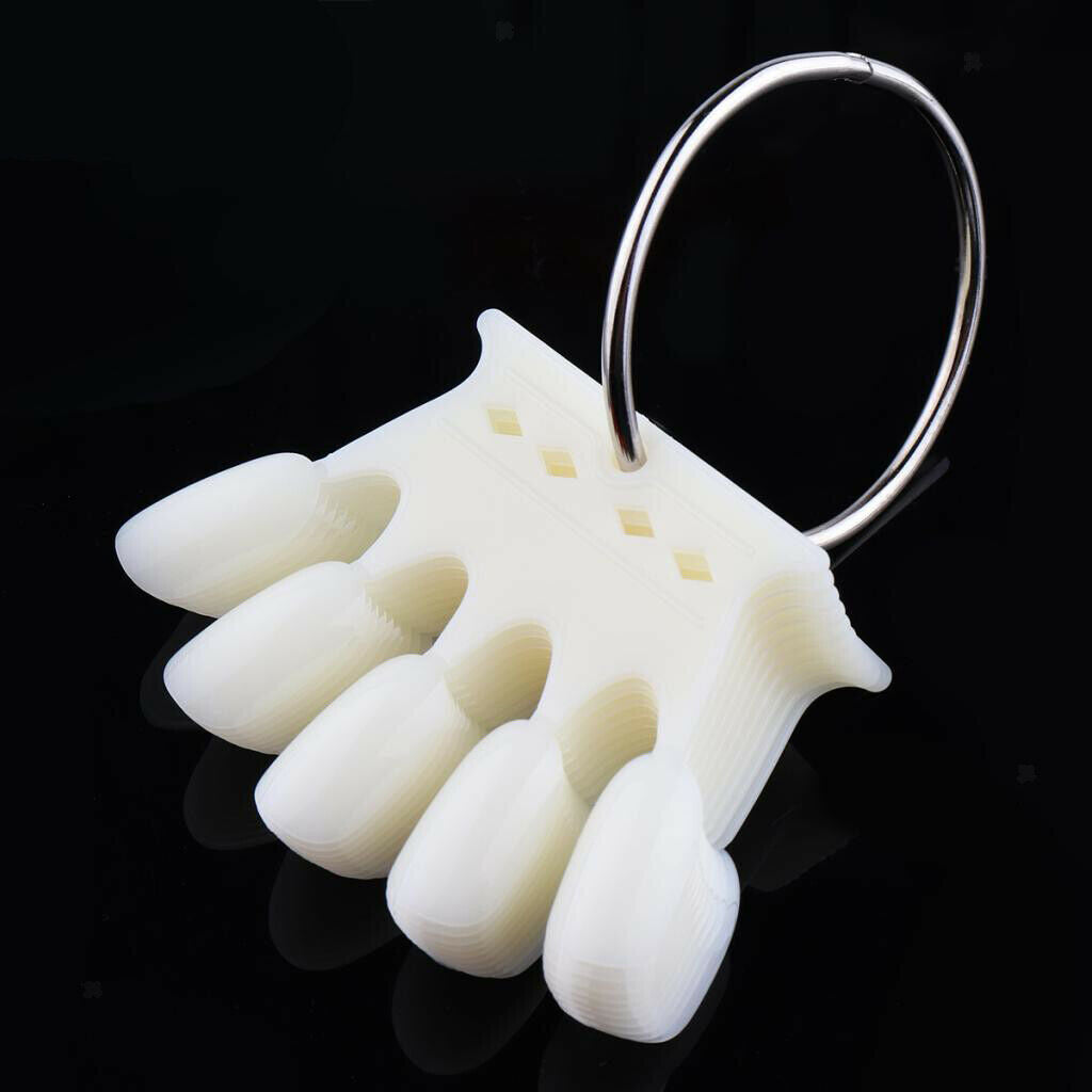 10 Pcs Nail Art Tips Sticks Polish Gel Salon Display Chart Practice Tool - Clear