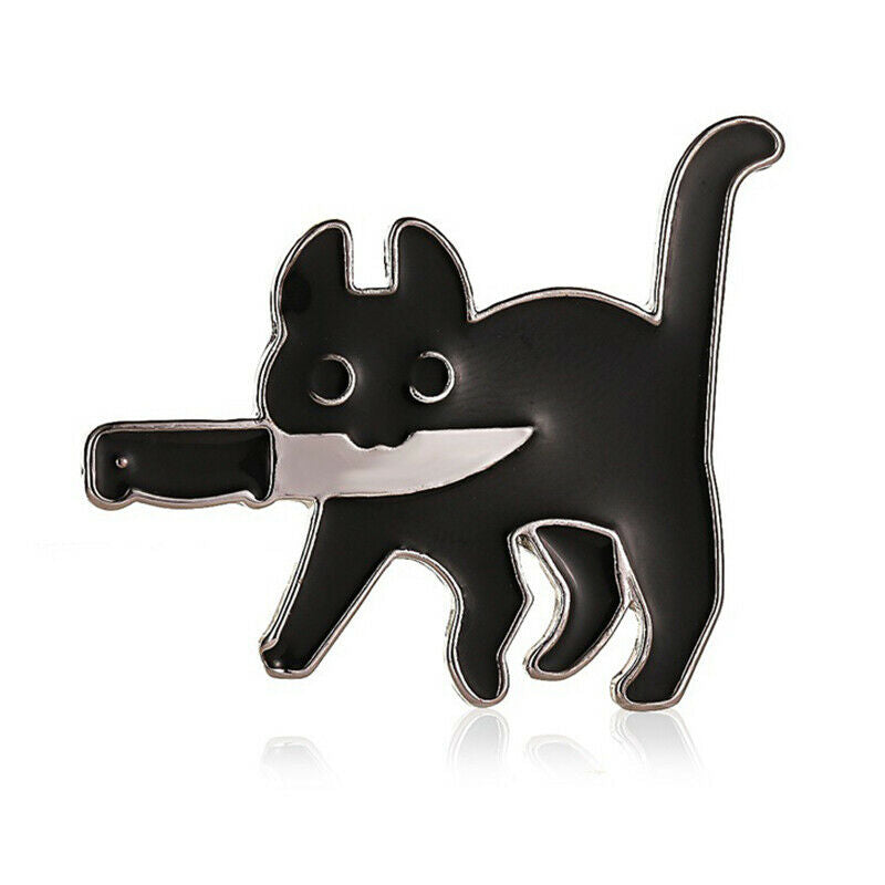 Cartoon Creative Black Cat Modeling Enamel Pin Lapel Badges BroochL Rf
