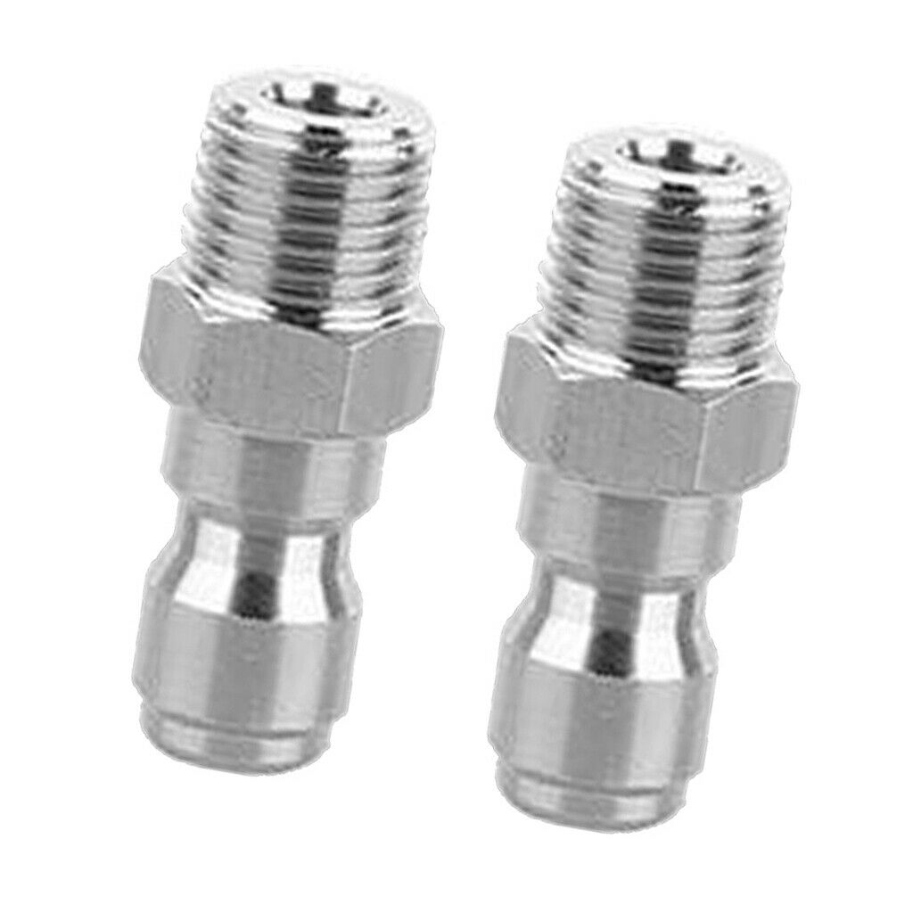 2Pcs Steel Pressure Washer Hose Adaptor for 1/4" G Male Hose Washer Gun 4cm