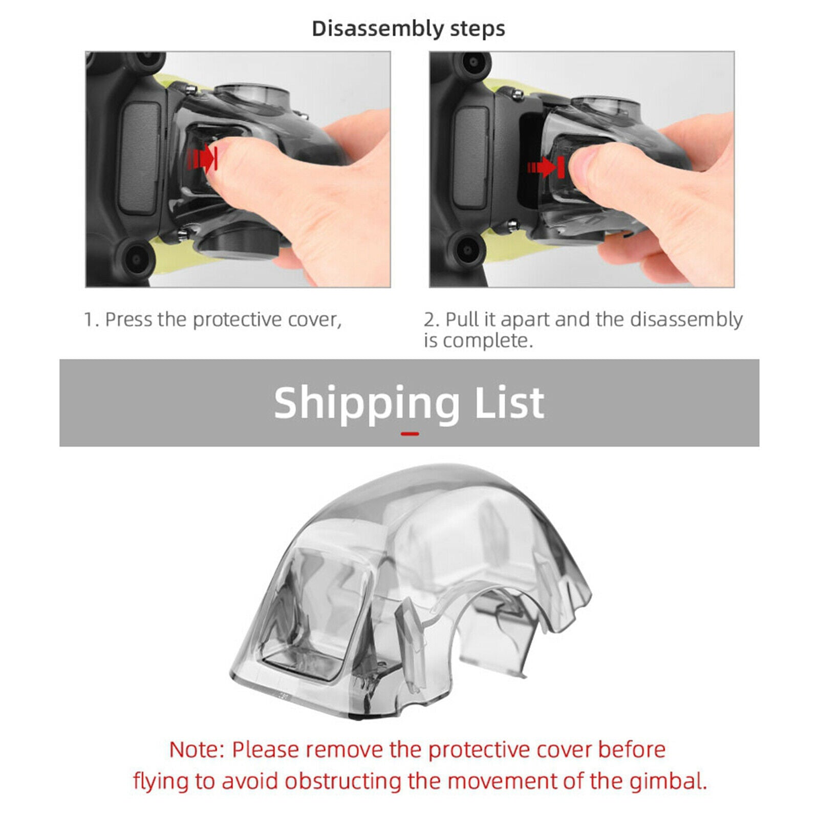 Lens Protective Cover Anti-Scratch Against Impacts for DJI Drone Replacement