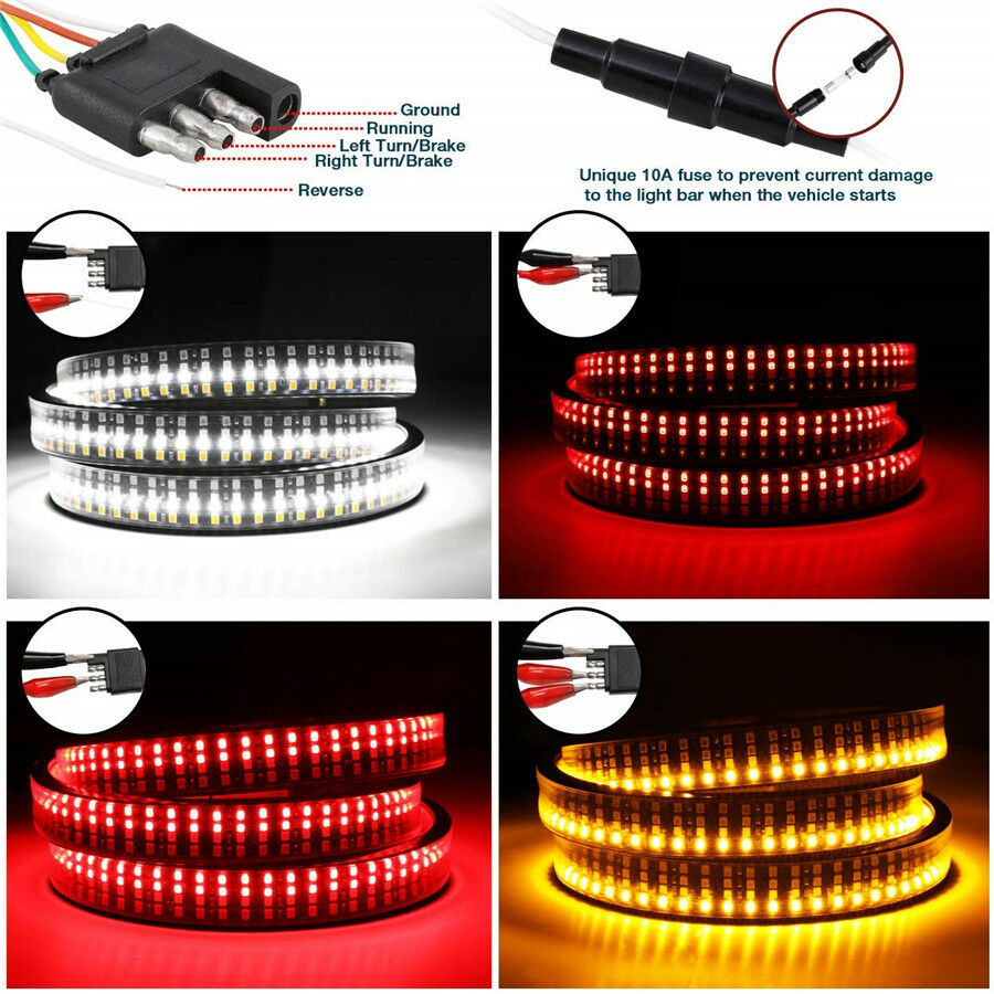5 In 1 Fully Sealed Adhesive Dripping Flexible LED Strip Tailgate Lighting Bars