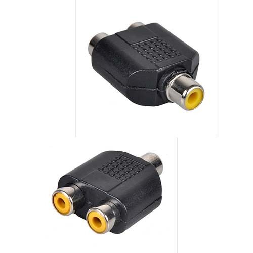 10pcs 1 TO 2 RCA/PHONO FEMALE AUDIO/VIDEO AV ADAPTER SPLITTER adaptor