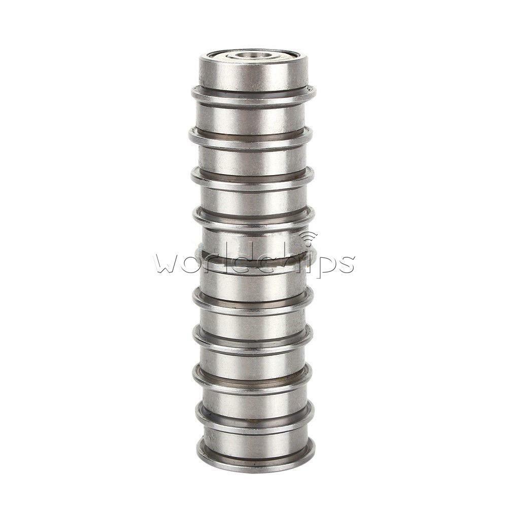10PCS PCS F624ZZ Metal Shielded (Flanged) PRECISION Ball Bearing 4x13x5mm
