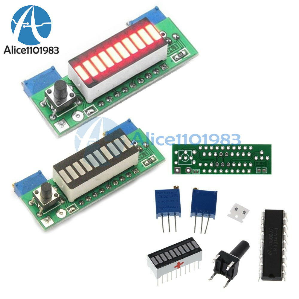 LM3914 Battery Capacity Power Level Red LED Indicator for Li-ion Battery 3.7V