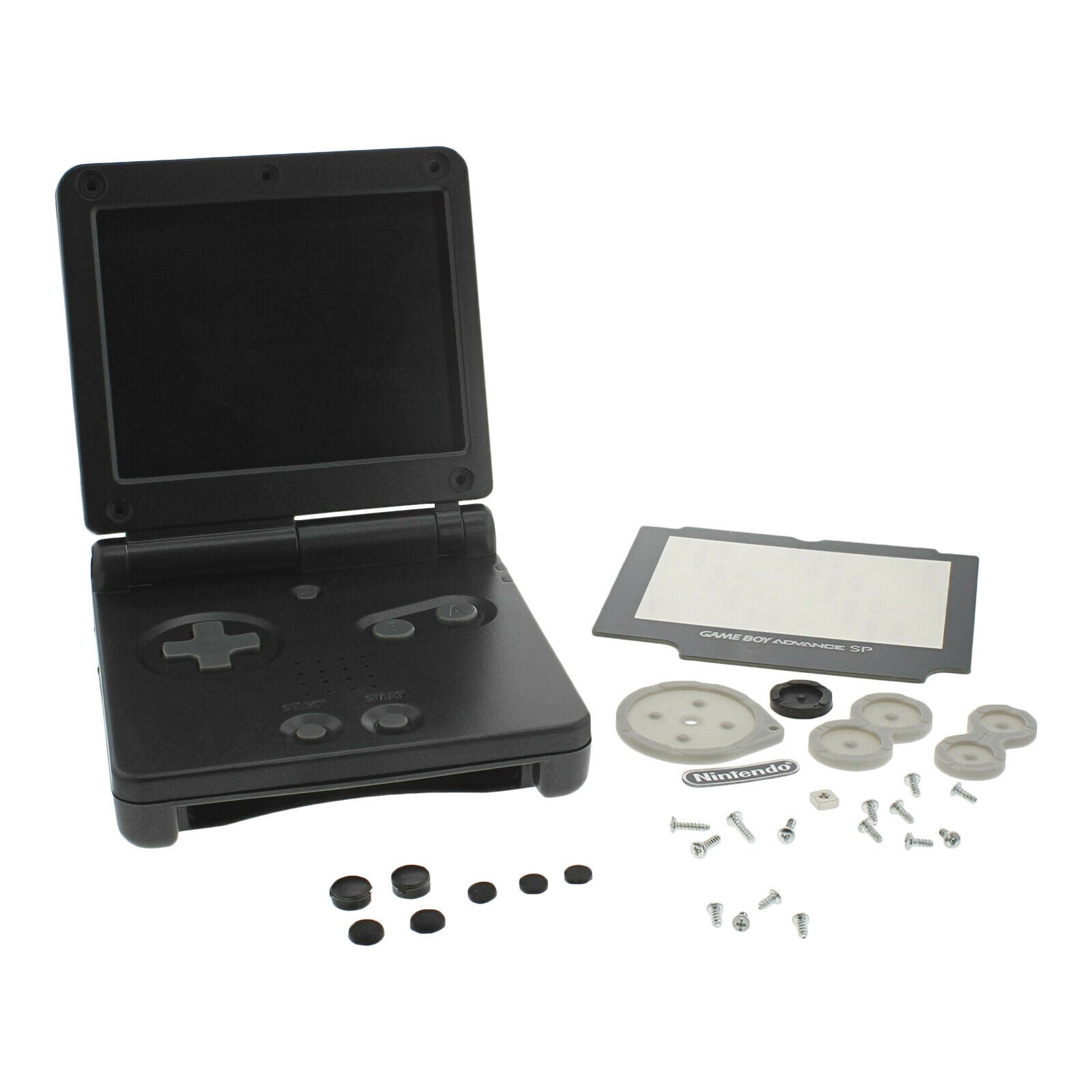Housing shell for Game Boy Advance SP Nintendo case â€“ Onyx Black | ZedLabz