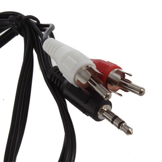 3.5mm 1/8" Jack Mini plug TO 2 RCA Male Stereo Phono Audio Speaker Adapter CABLE