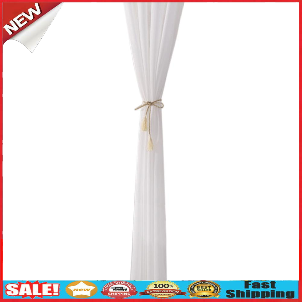 Solid White Yarn Curtain Window Tulle Curtains for Living Room @