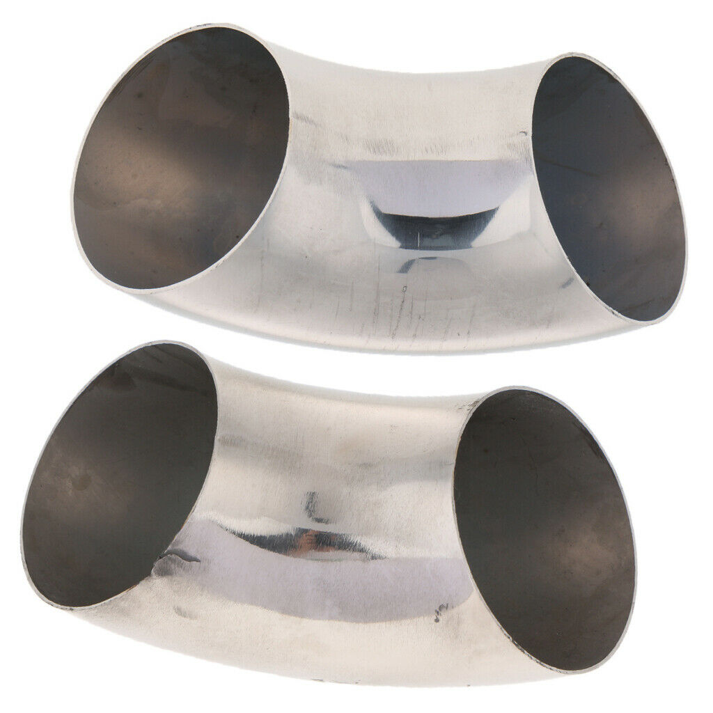 2Pcs 201 Stainless Steel 2.5inch 2" 90° Mandrel Elbow Weldable Exhaust Pipe