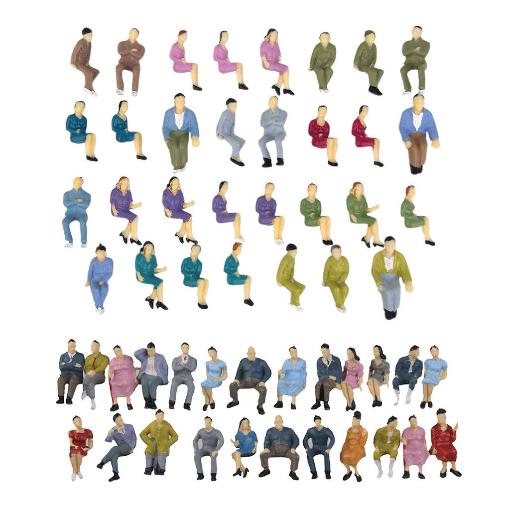 100x O Scale Diorama Train Painted Seated People Park Figures Sandtable