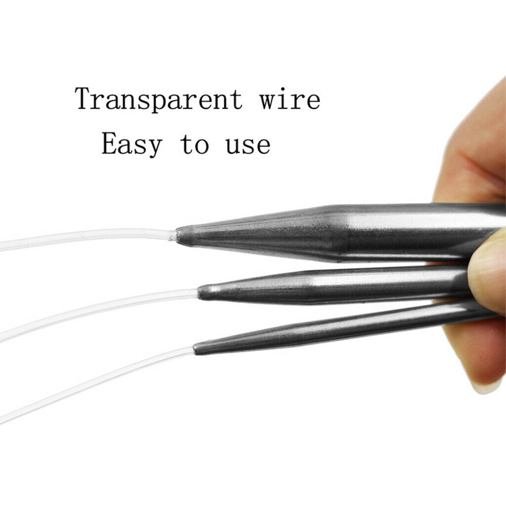 3pcs 80cm Circular Knitting Needles with Clear Tubes Double-Pointed