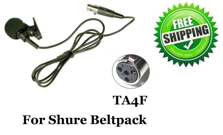 Lavalier Lapel Microphone TA4F 4 PINS XLR for Shure Beltpack L1 LX1 SC1 U1 SLX1