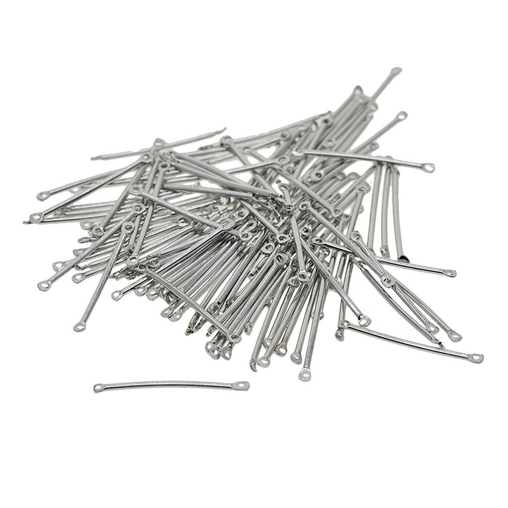 100pcs Straight Bar Connectors Jewelry Making Charms Findings for Craft 25mm