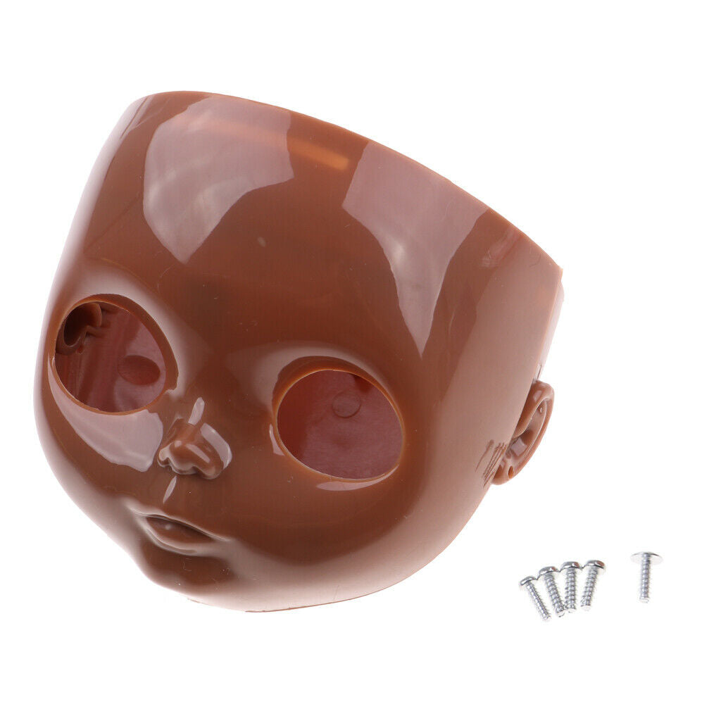 Tanned Faceplate Head with Screws for Blythe Takara Custom | Changing Face Shell