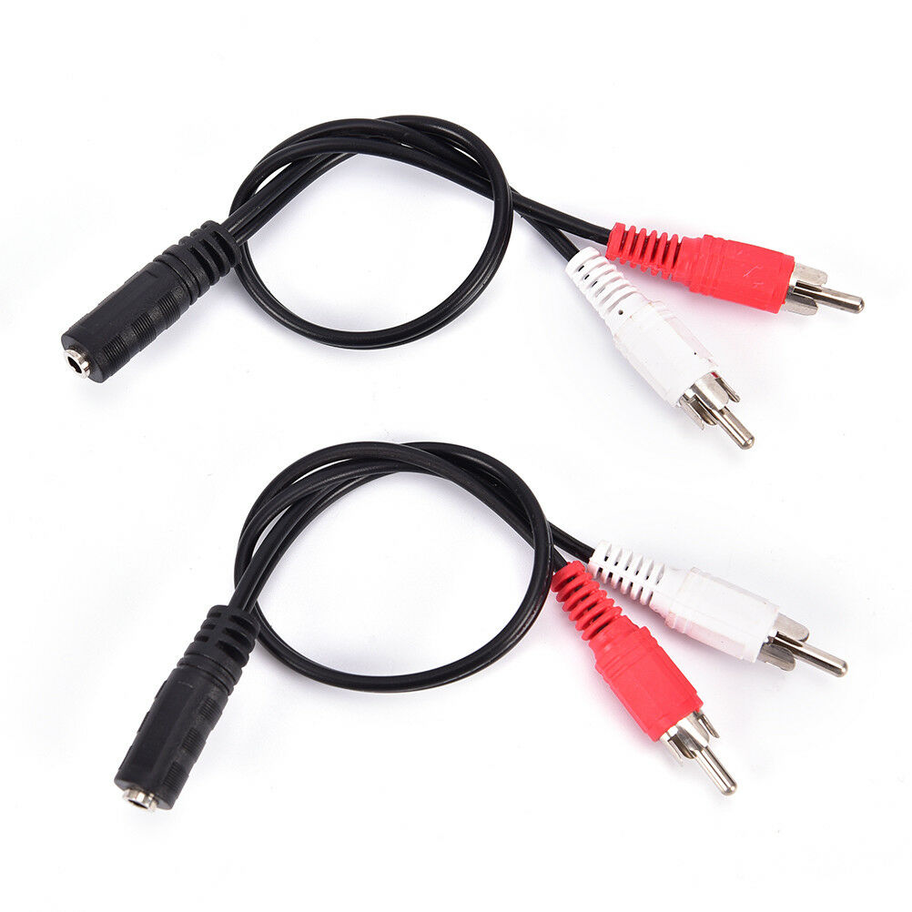 2-RCA Cable Male Plug to 3.5mm Female Aux Audio Headphone Jack ConverterA.l8