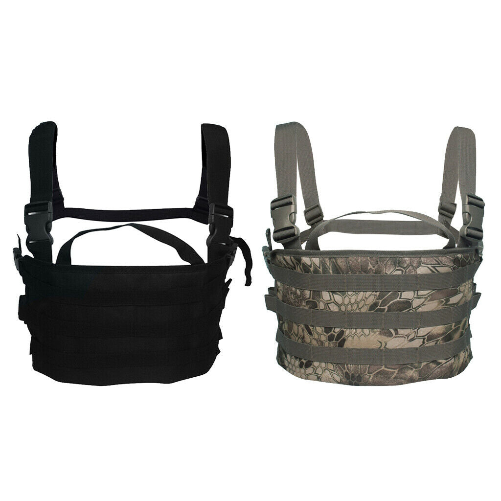 Molle Vest Adjustable Chest Bag Pouch for Fishing Camping Black