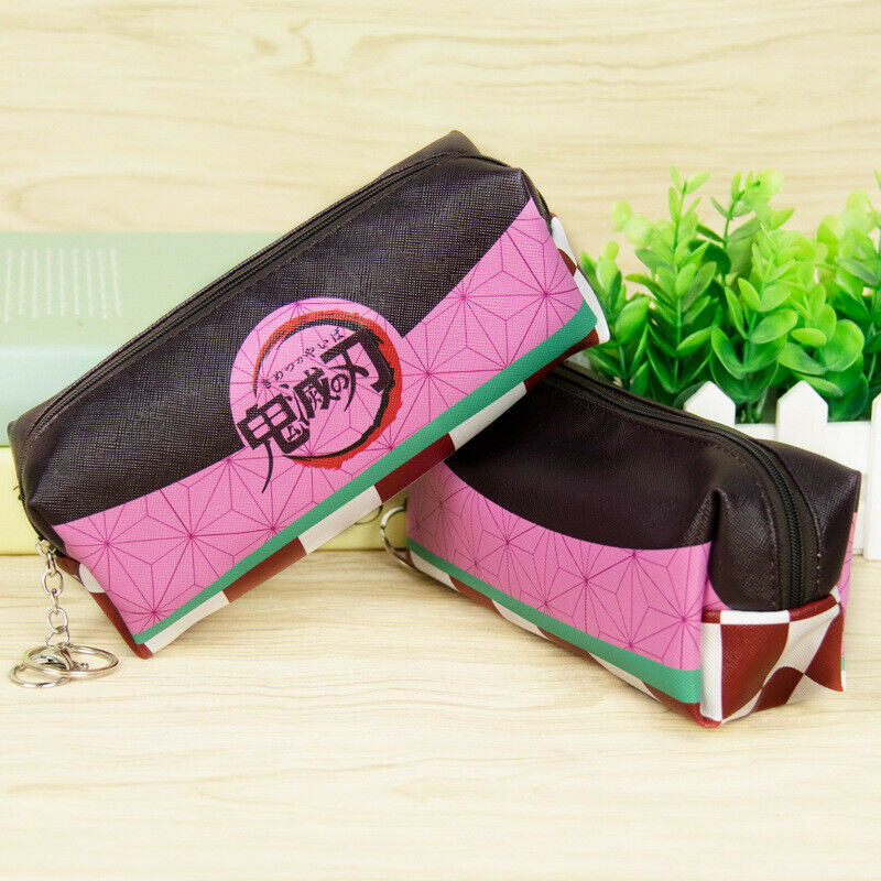 Demon Slayer Kimetsu no Yaiba Kamado Nezuko PU Leather Pencil Pen Case Bag B