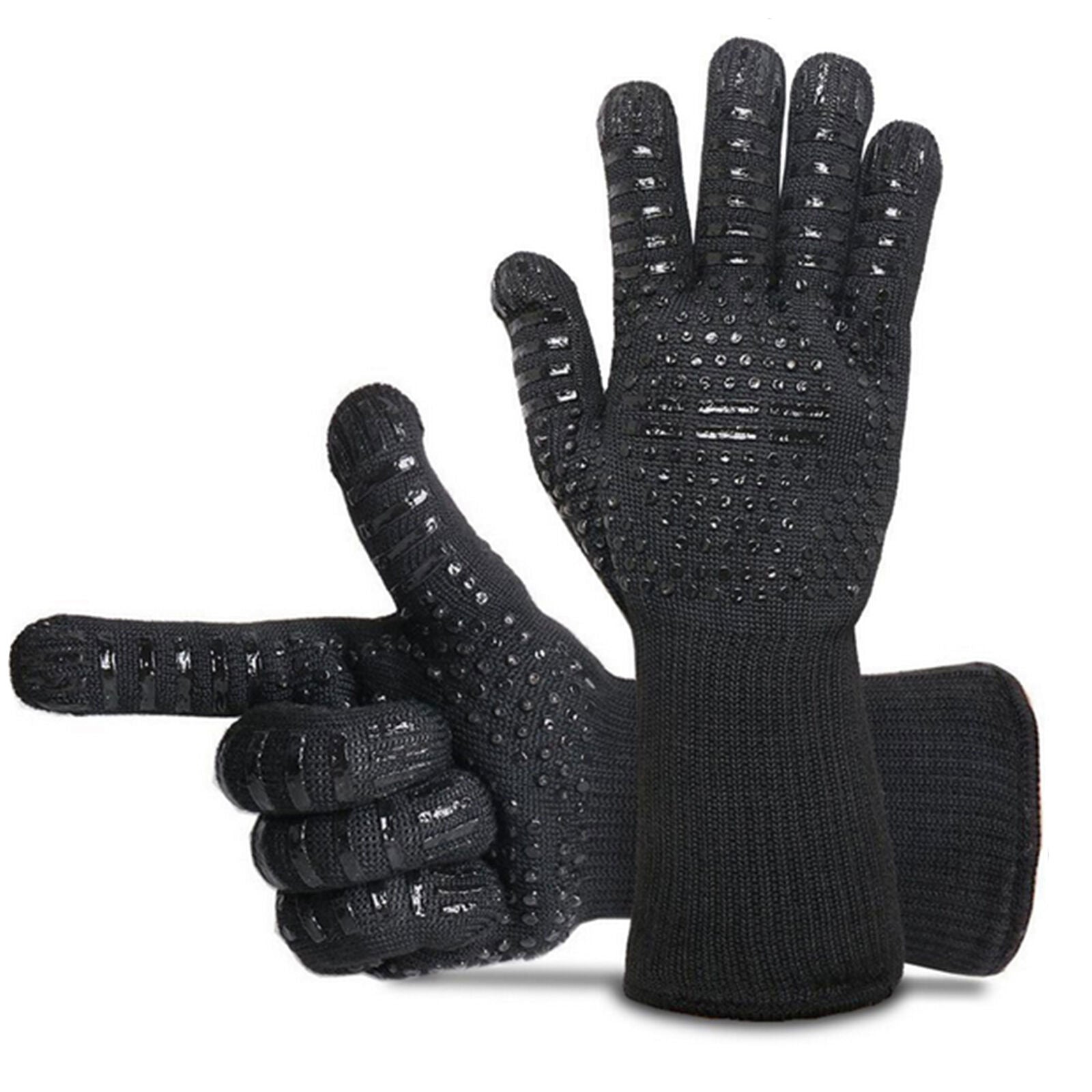 Hot 932℉ Extreme Heat Resistant Gloves Rubber BBQ Grilling Cooking Oven Gloves