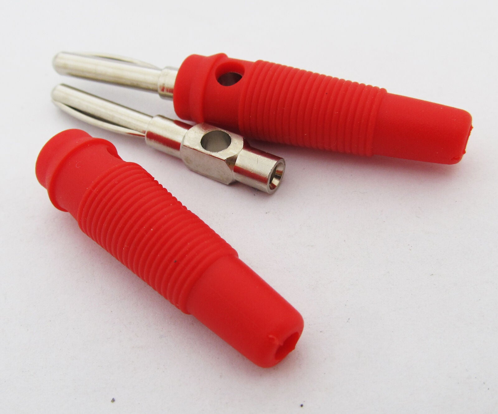 50pair High Quality 4mm Banana Plug Test Adapter Nickel Plated Brass Free Solder