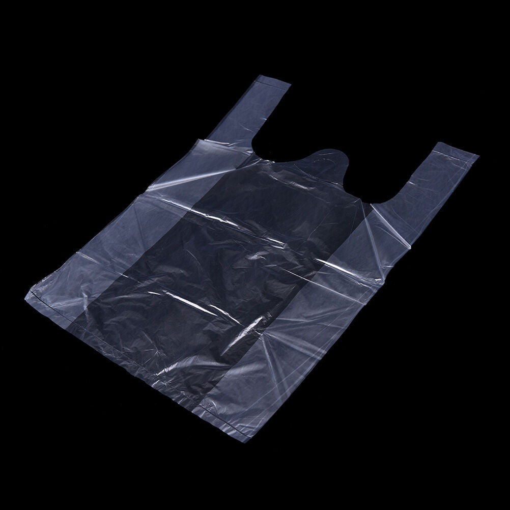 52x 20*30cm Plastic T-Shirt Retail Shopping Supermarket Bags Handles Pack.l8