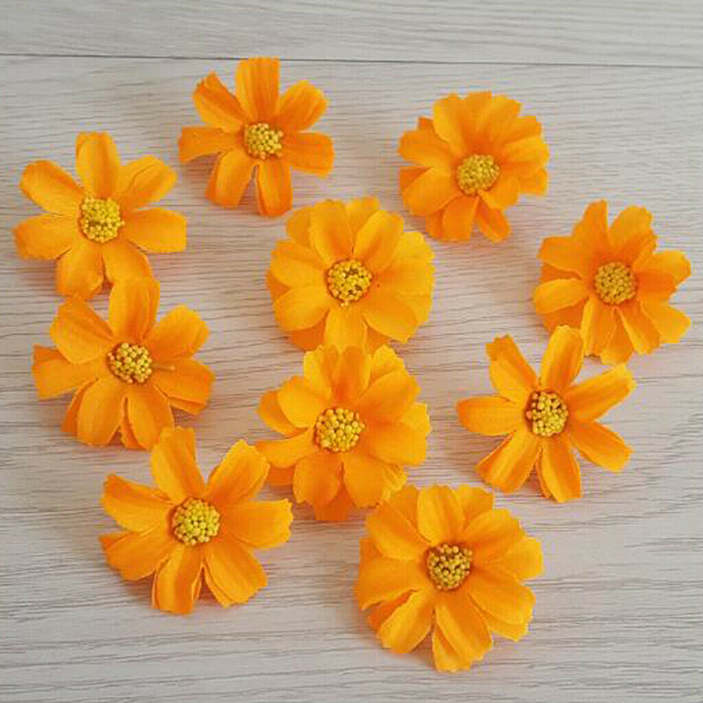 20Pcs Artificial Daisy Flowers Faux Flower Heads DIY Craft Floral Ornaments