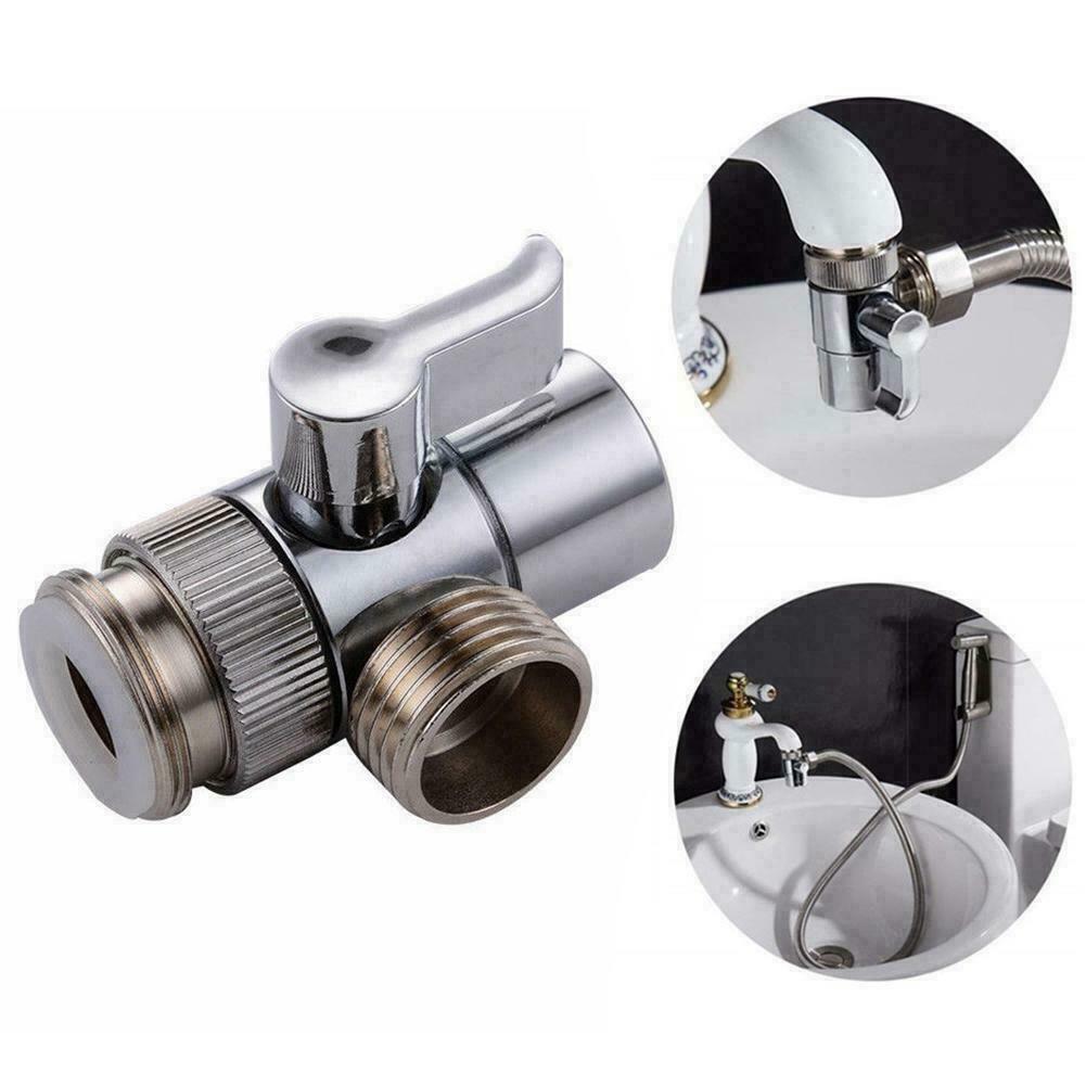 Brass Bidet Shower Head Diverter Valve Faucet Tap T-Adapter Splitter N5P9