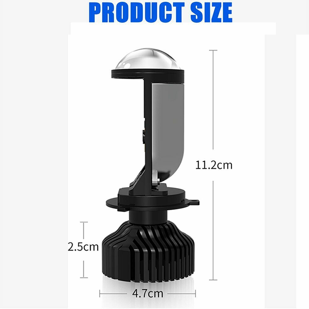 2X L/RHD H4/9003 LED Projector Lens Hi/Lo Headlight Bulb 6000K 12V 110W Retrofit