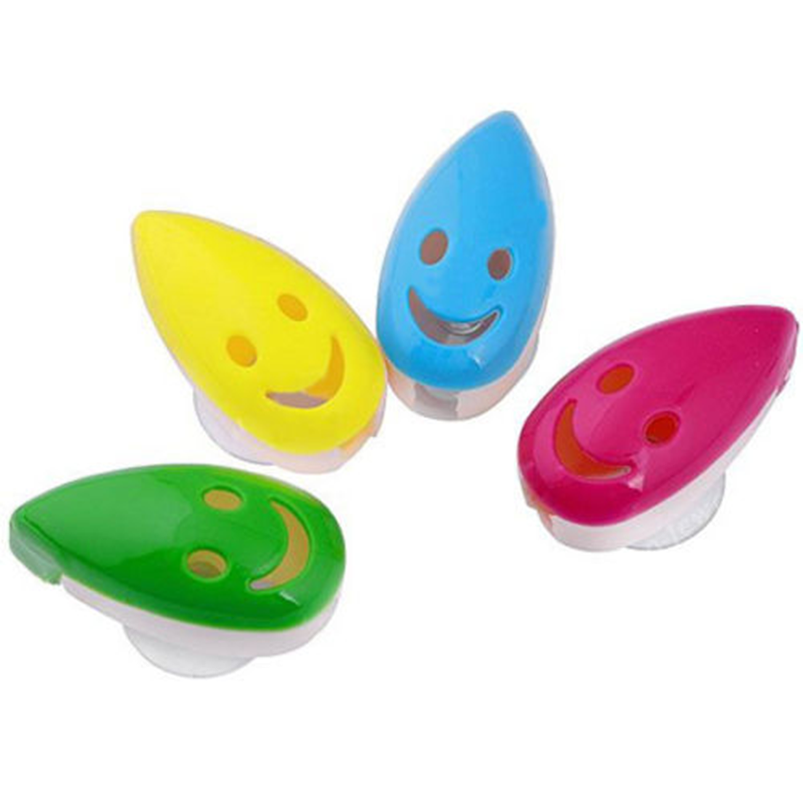 4X Portable Home Bathroom Smile Face Toothbrush Holder Cover Case Suction Cup