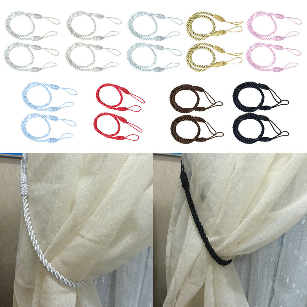 4 Units White Home Decor Tassel Curtain Closures 1