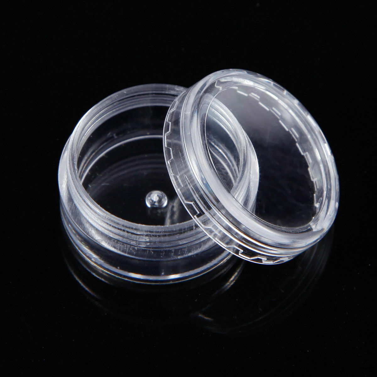 100 Clear Small 3g Grams/mL Plastic Jars for Cosmetic Sample Container Pot